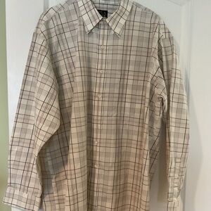 Jos. A. Bank Men's Checkered Shirt - 
Cream/Tan